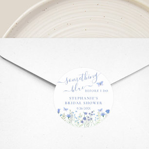 Something Blue Before I Do Bridal Shower Classic Round Sticker