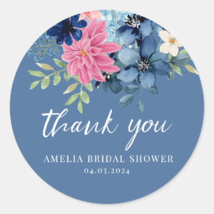 Something blue before i do bridal shower favour classic round sticker