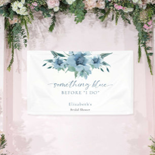 Something Blue Before I Do Bridal Shower Floral Banner