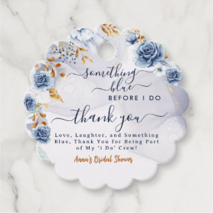Something Blue Before I Do Bridal Shower Floral Favour Tags