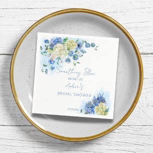 Something blue before i do bridal shower floral napkin