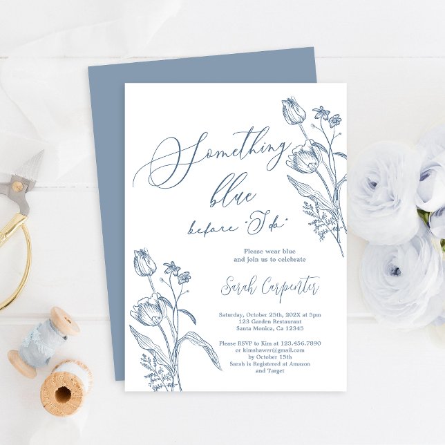 Something Blue Before I do Bridal Shower Invitatio Invitation (Creator Uploaded)