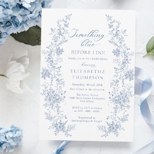 Something Blue Before I Do Bridal Shower  Invitation