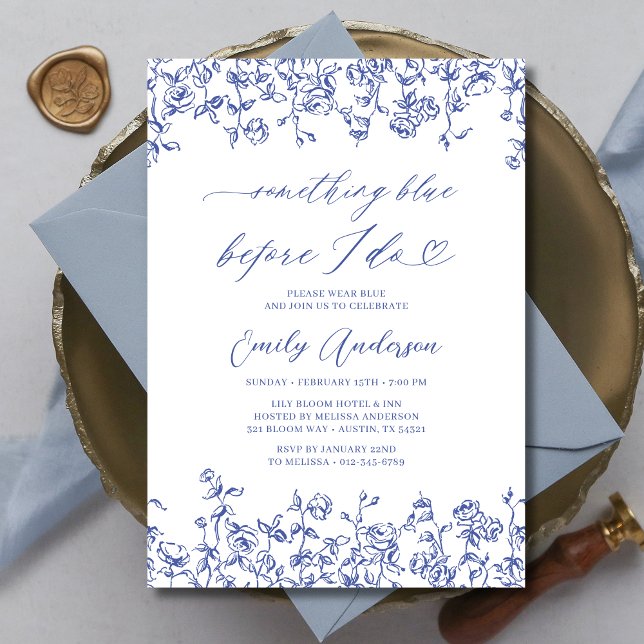 Something Blue Before I Do Bridal Shower Invitation (Creator Uploaded)