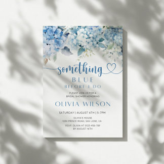 "Something Blue Before I Do" Bridal Shower  Invitation
