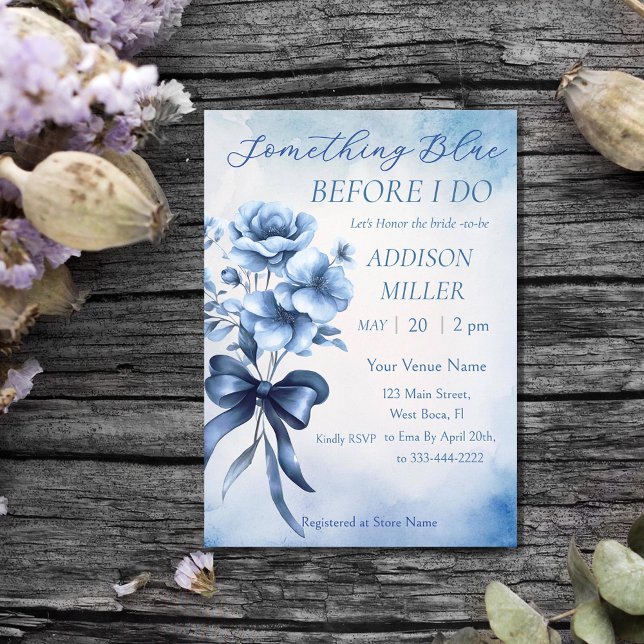 "Something Blue Before I Do" Bridal Shower Invitation (Creator Uploaded)