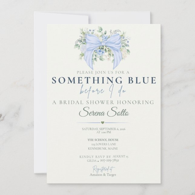 Something Blue Before I Do Bridal Shower Invite (Front)