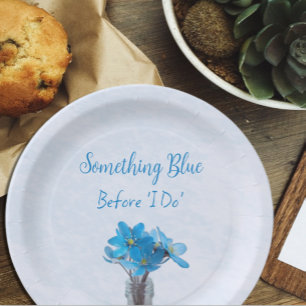 Something Blue Before I Do Bridal Shower Paper Plate