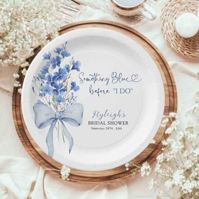Something Blue Before I Do Bridal Shower Party Paper Plate (Creator Uploaded)
