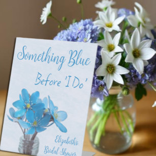 Something Blue Before I Do Bridal Shower Pedestal Sign
