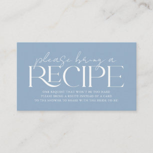 Something Blue Before I Do Bridal Shower Recipe Enclosure Card