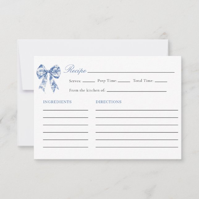 Something Blue Before I Do Bridal Shower Recipe Invitation (Front)