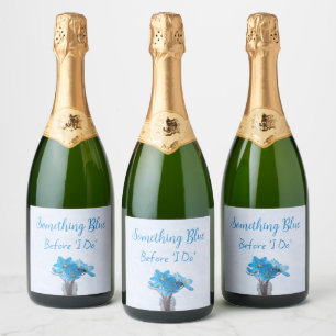 Something Blue Before I Do Bridal Shower Sparkling Wine Label