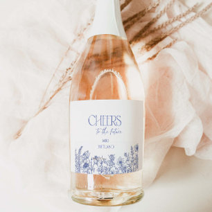 Something Blue Before I do Bridal Shower Sparkling Wine Label