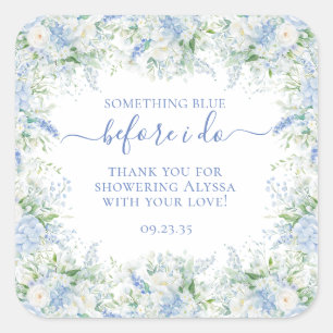 Something Blue Before I Do Bridal Shower Thank You Square Sticker