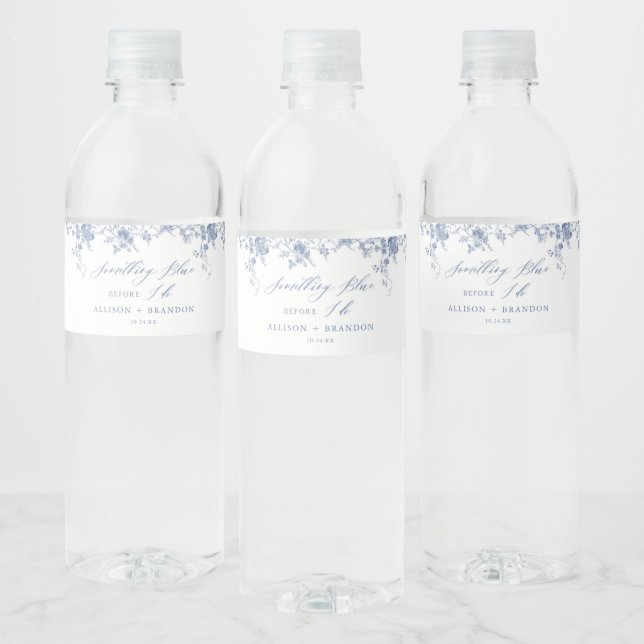 Something Blue Before I Do Bridal Shower Water Bottle Label (Bottles)