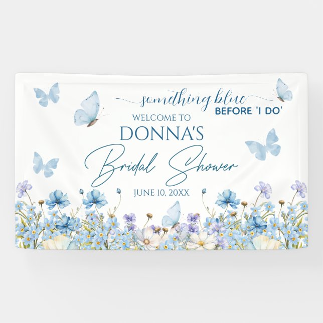 Something Blue before 'I do' Bridal Shower Welcome Banner (Horizontal)