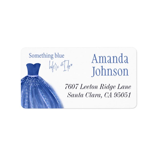Something Blue Before I Do Dress Bridal Shower Label (Front)