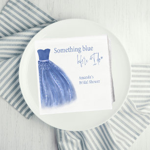 Something Blue Before I Do Dress Bridal Shower Napkin