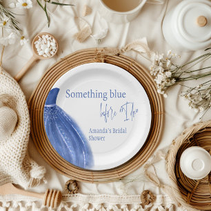 Something Blue Before I Do Dress Bridal Shower Paper Plate