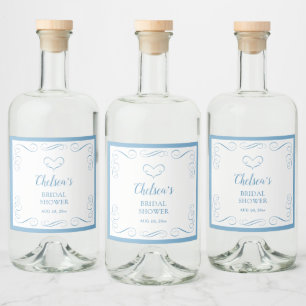 Something Blue Before I Do Elegant Bridal Shower Liquor Bottle Label