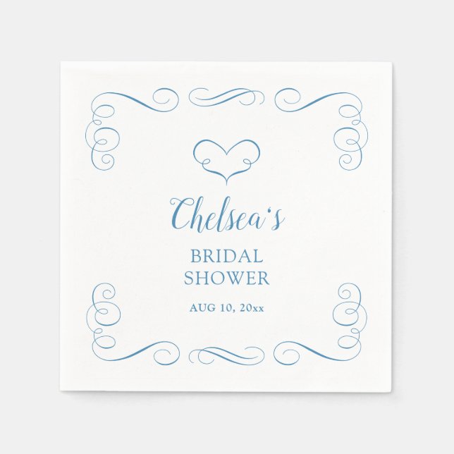 Something Blue Before I Do Elegant Bridal Shower  Napkin (Front)