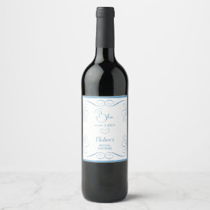 Something Blue Before I Do Elegant Bridal Shower Wine Label