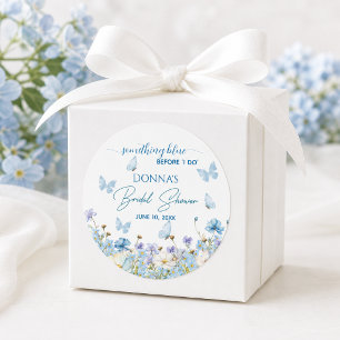 Something Blue before 'I do' Floral Bridal Shower Classic Round Sticker