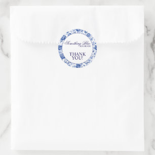 Something Blue Before I Do Floral Bridal Shower Classic Round Sticker