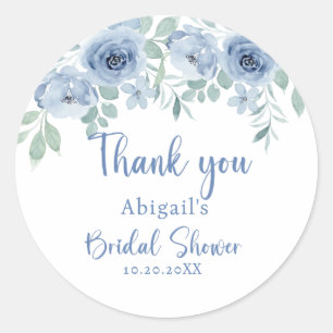 SOMETHING BLUE BEFORE I DO FLORAL BRIDAL SHOWER  CLASSIC ROUND STICKER