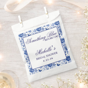 Something Blue Before I Do Floral Bridal Shower  Favour Bags