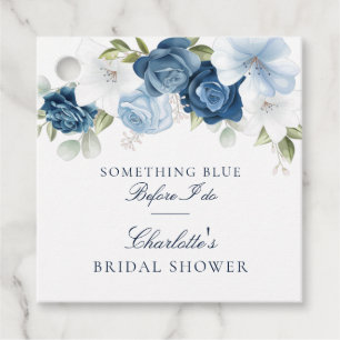 Something Blue Before I Do Floral Bridal Shower Favour Tags