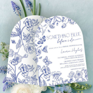 Something Blue Before I Do Floral Bridal Shower In Invitation