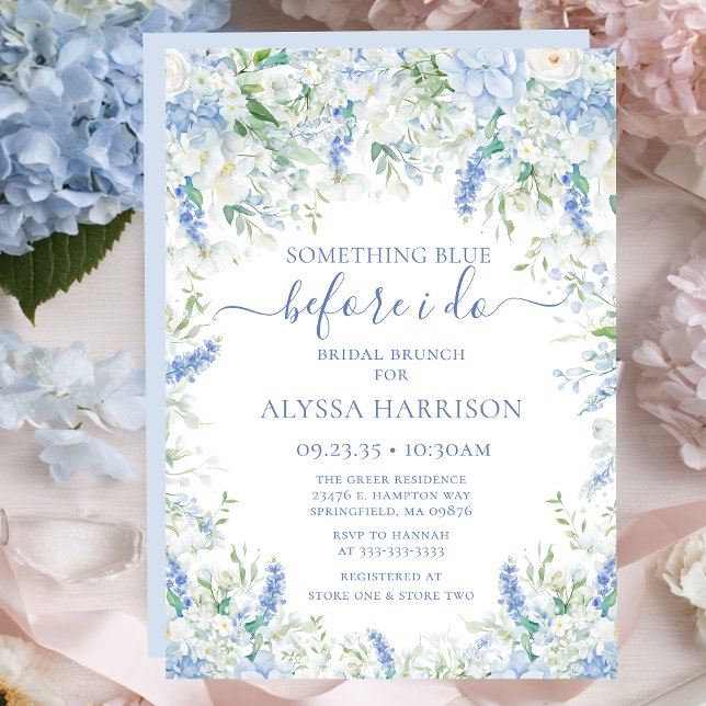 Something Blue Before I Do Floral Bridal Shower Invitation (Creator Uploaded)