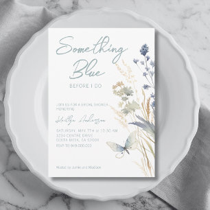 Something Blue Before I Do Floral Bridal Shower Invitation