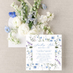 Something Blue Before I Do Floral Bridal Shower Invitation