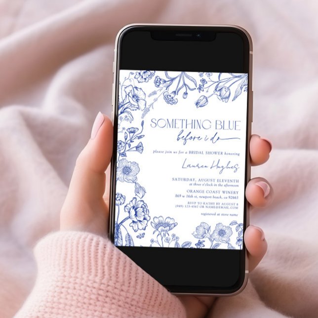Something Blue Before I Do Floral Bridal Shower Invitation (Creator Uploaded)