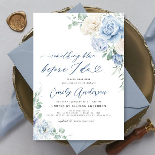Something Blue Before I Do Floral Bridal Shower Invitation