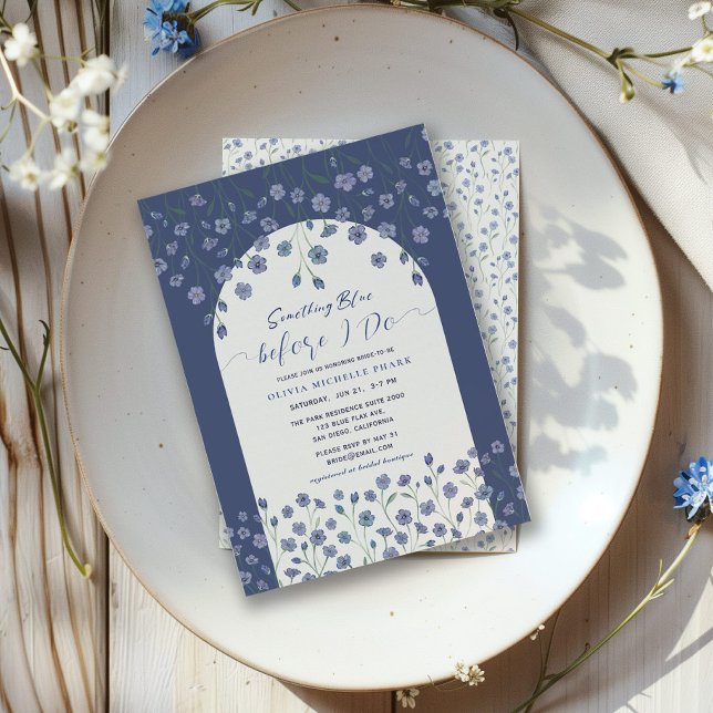 Something Blue Before I do Floral Bridal Shower Invitation (Creator Uploaded)