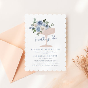 Something Blue Before I Do Floral Bridal Shower Invitation
