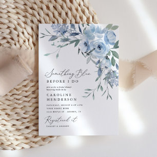 Something Blue Before I Do Floral Bridal Shower Invitation