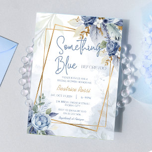 Something Blue Before I Do Floral Bridal Shower Invitation