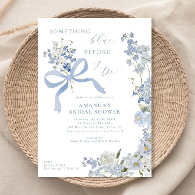 Something Blue Before I Do Floral Bridal Shower Invitation (Creator Uploaded)