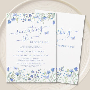 Something Blue Before I Do Floral Bridal Shower Invitation