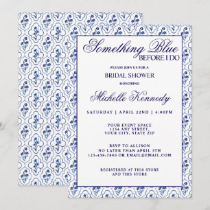 Something Blue Before I Do Floral Bridal Shower  Invitation
