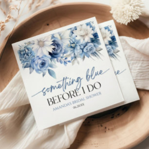 Something Blue Before I Do Floral Bridal Shower Napkin