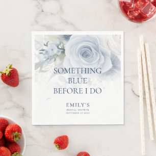 Something Blue Before I do Floral Bridal Shower Napkin
