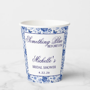 Something Blue Before I Do Floral Bridal Shower  Paper Cups