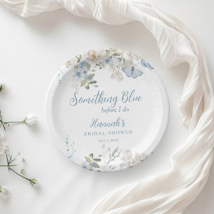 Something Blue Before I Do Floral Bridal Shower Paper Plate