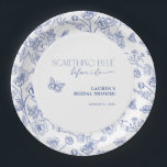 Something Blue Before I Do Floral Bridal Shower Paper Plate<br><div class="desc">Elevate your "Something Blue" bridal shower with these exquisite plates, featuring a delicate floral toile illustration and timeless typography. A perfect balance of sophistication and charm, these plates add a refined touch to your event while seamlessly coordinating with a classic French-inspired or garden-party theme. Designed for effortless elegance, they pair...</div>